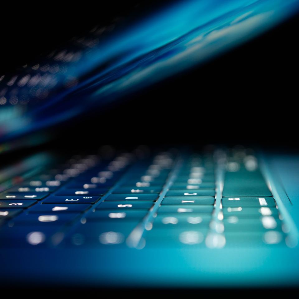 Close up shot of a laptop