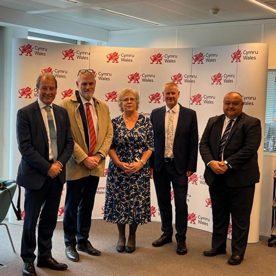 Universities Wales vice-chancellors and Dr Andrew Cornish of ColegauCymru