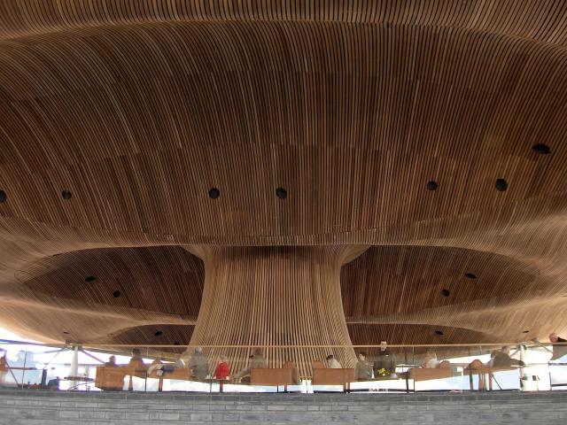 Interior shot of the Senedd