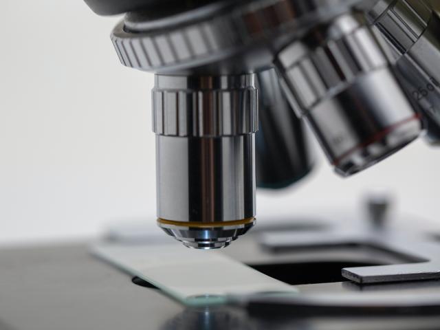 Close up shot of a microscope
