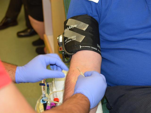 Close up shot of someone taking blood