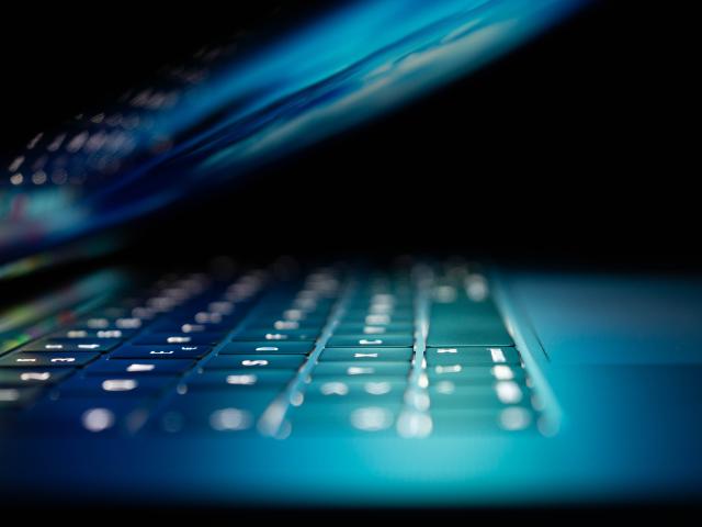 Close up shot of a laptop