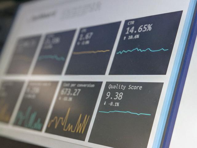 A close up shot of a laptop screen showing financial information