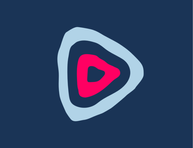Navy blue and pink abstract graphic
