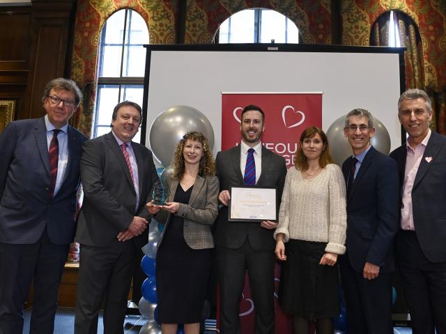 Gower College Swansea accepting the British Council Award for Internationalism at the Association of Colleges Beacon Awards