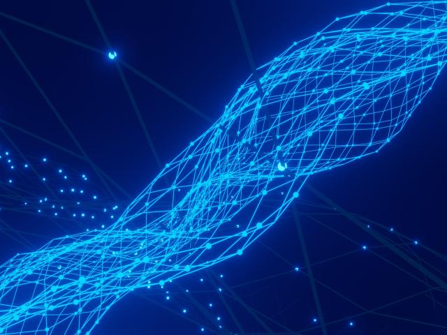 A light blue pattern on darker background, signifying technology
