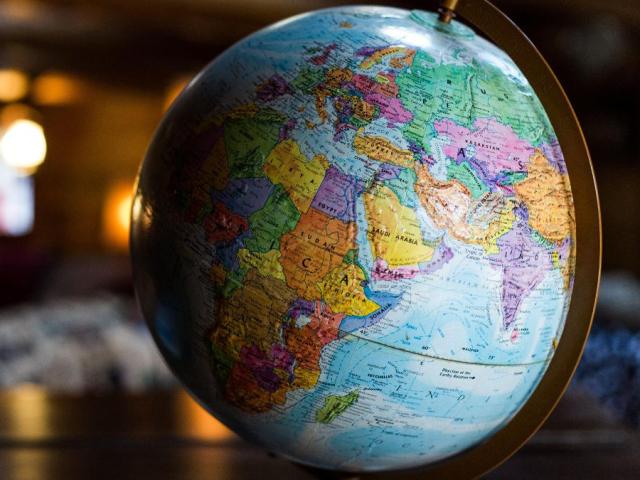 A photo of a globe